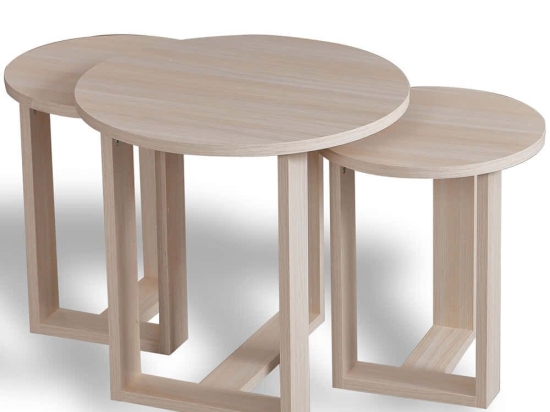 Ζιγκόν Mira (Σετ 3Τμχ) 801CMY2927 52x52x47/36x36x43/41cm Oak