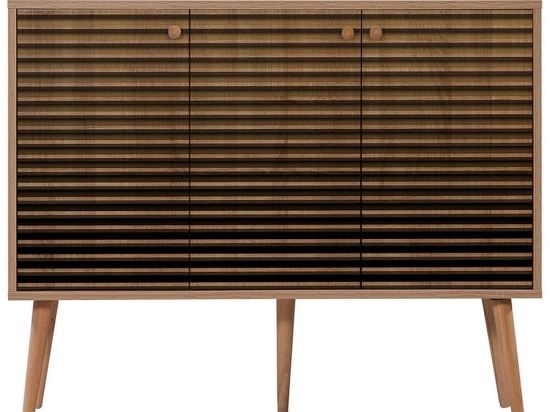 Μπουφές Mega 863SPH3419 120x36x90cm Oak-Black Μοριοσανίδα,Ξύλο