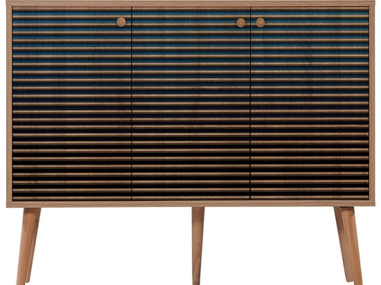 Μπουφές Mega 863SPH3421 120x36x90cm Oak-Blue Μοριοσανίδα,Ξύλο