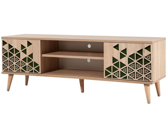 Έπιπλο Τηλεόρασης Truva 863SPH3026 140x40x50cm Oak-Green