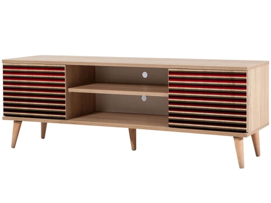 Έπιπλο Τηλεόρασης Truva 863SPH3030 140x40x50cm Oak-Red