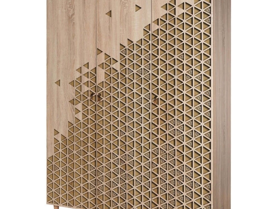 Ντουλάπα Τρίφυλλη Mode 863SPH4208 135x52x192cm Oak Τρίφυλλη