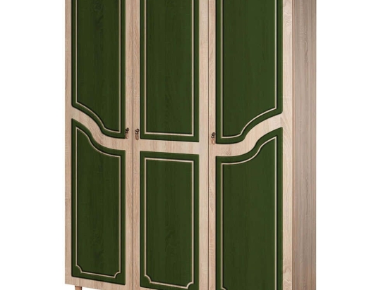 Ντουλάπα Τρίφυλλη Mode 863SPH4219 135x52x192cm Oak-Green Τρίφυλλη