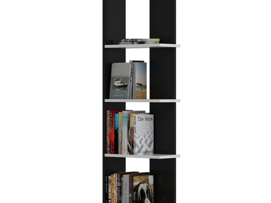 Βιβλιοθήκη Als 875ZNA3604 45x22x170cm Black-White