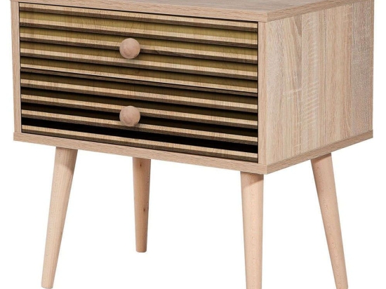 Κομοδίνο Two 869VEL3511 60x40x61cm Oak-Black