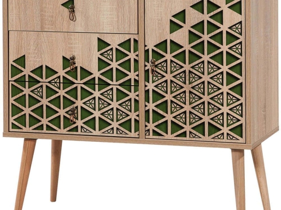 Συρταριέρα Verybox 869VEL3441 90x40x90cm Oak-Green