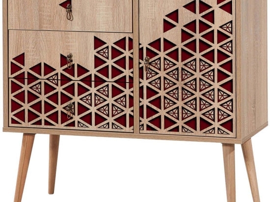 Συρταριέρα Verybox 869VEL3442 90x40x90cm Oak-Red