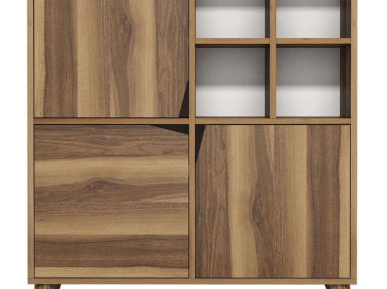 Ντουλάπι Pulse 845HCT3915 100x30x115cm Walnut Μοριοσανίδα, Μελαμίνη