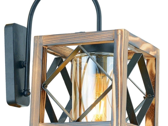 Φωτιστικό Τοίχου - Απλίκα Zikzak 890BCN2101 28x30cm 1xE27 40W Walnut-Black Opviq