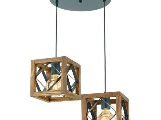 Φωτιστικό Οροφής Zikzak 890BCN1116 30x70cm 2xE27 40W Walnut-Black Opviq