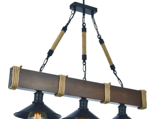 Φωτιστικό Οροφής - Ράγα Kutuk 890BCN1121 70x22x75cm 3xE27 40W Walnut-Black Opviq