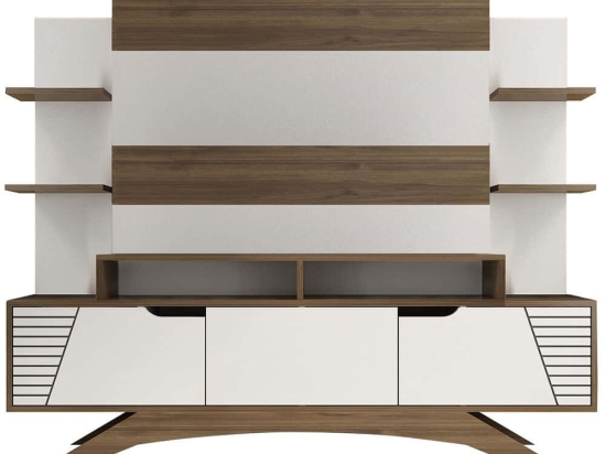 Σύνθεση Τηλεόρασης Deparo 875ZNA3028 180x29,5x148,6cm Walnut-White
