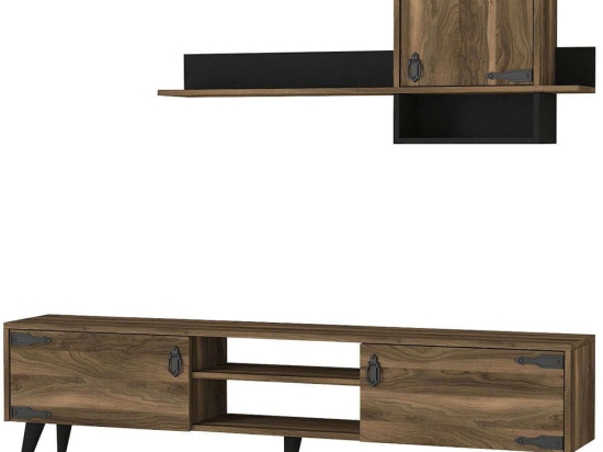 Σύνθεση Τηλεόρασης Anthes 804TRH3044 180x29,5x49cm Walnut-Black