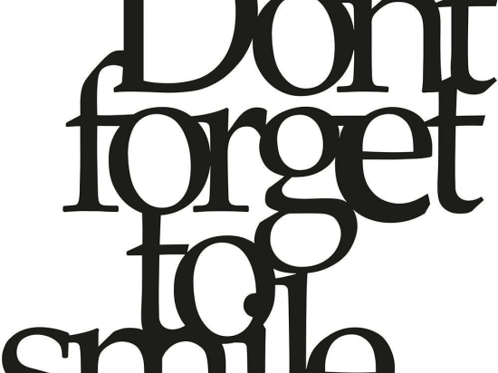 Διακοσμητικό Τοίχου Dont Forget To Smile 891TNL1107 70x67cm Black Wallity Μέταλλο