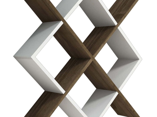 Ραφιέρα Τοίχου Semo 835PUQ1643 79x19,6x79cm Walnut-White
