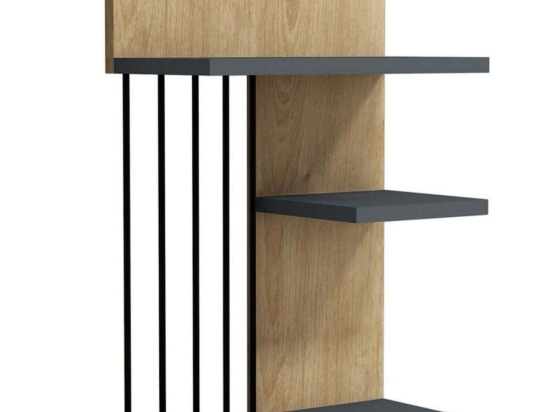 Ραφιέρα Τοίχου Nezma 835PUQ1646 40x21,4x60cm Oak-Anthracite
