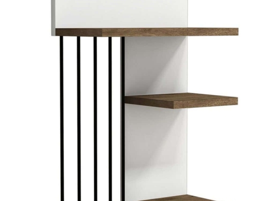 Ραφιέρα Τοίχου Nezma 835PUQ1647 40x21,4x60cm White-Walnut