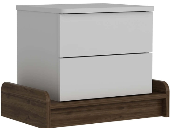Κομοδίνο Marina 875ZNA3404 60x40x46cm White-Walnut