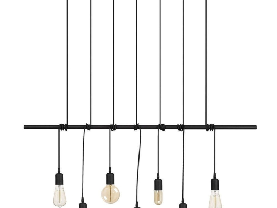 Φωτιστικό Οροφής - Ράγα Salkim 892OPV1446 120x10x180cm 7xE27 40W Black Opviq