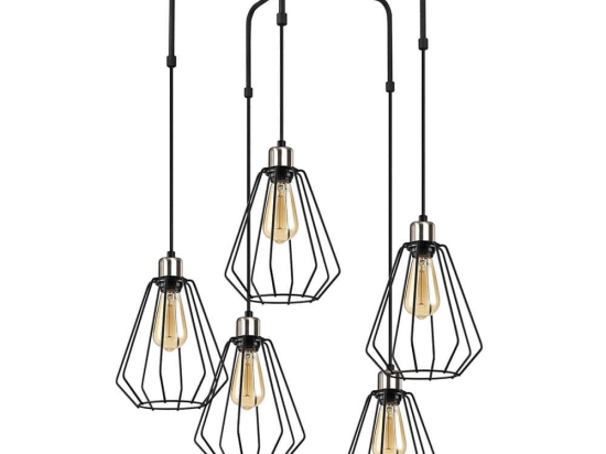 Φωτιστικό Οροφής Kese 892OPV1495 Φ68x100cm 5xE27 40W Black Opviq