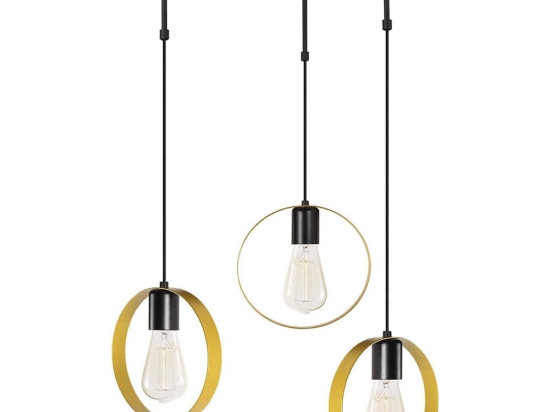 Φωτιστικό Οροφής Halka 892OPV1511 Φ70x100cm 3xE27 40W Gold-Black Opviq