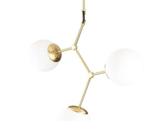 Φωτιστικό Οροφής Damar 892OPV1637 55x15x65cm 3xE27 40W Gold-White Opviq