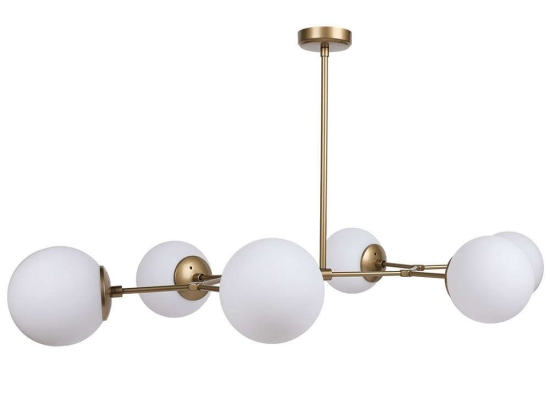 Φωτιστικό Οροφής - Πλαφονιέρα Damar 892OPV1639 100x58x48cm 6xE27 40W Gold-White Opviq