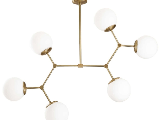 Φωτιστικό Οροφής Damar 892OPV1641 100x58x80cm 6xE27 40W Gold-White Opviq