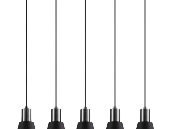 Φωτιστικό Οροφής - Ράγα Kem 892OPV1647 84x14x117cm 5xE27 40W Black-Silver Opviq