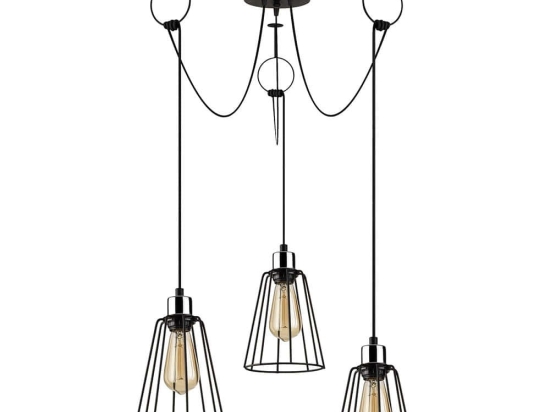 Φωτιστικό Οροφής Tel 892OPV1707 Φ95x130cm 3xE27 40W Black Opviq
