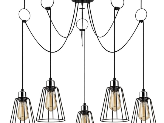 Φωτιστικό Οροφής Tel 892OPV1708 Φ115x130cm 5xE27 40W Black Opviq