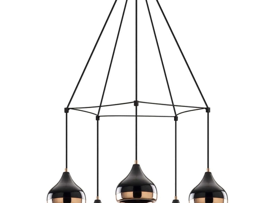 Φωτιστικό Οροφής Yildo 892OPV1762 Φ68x174cm 5xE27 40W Black-Copper Opviq
