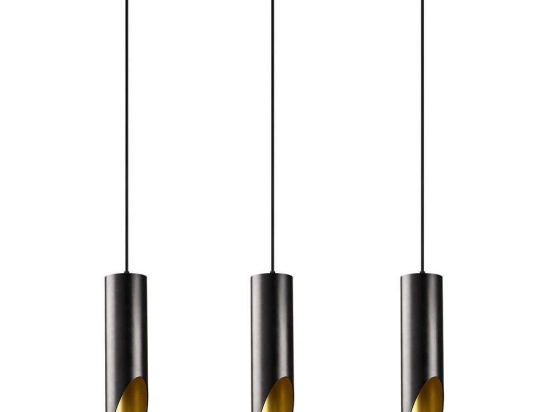 Φωτιστικό Οροφής - Ράγα Kesik 892OPV1767 58x8x138cm 3xE27 40W Black-Gold Opviq
