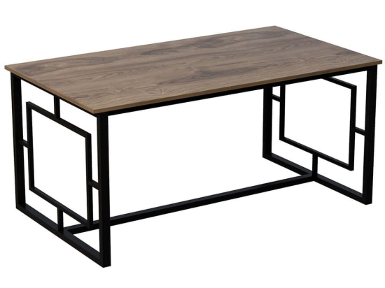 Τραπέζι Alin 875ZNA2903 160x90x76cm Walnut Μοριοσανίδα, Μέταλλο