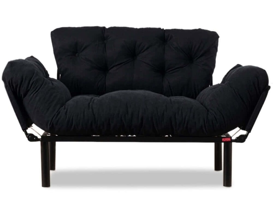 Καναπές - Κρεβάτι Διθέσιος Nitta 859FTN1215 155x70x85cm Black