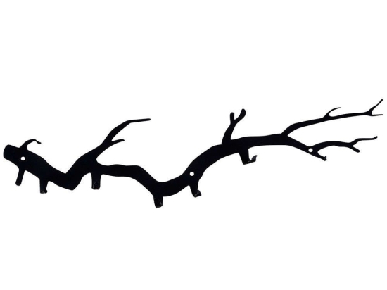 Κρεμάστρα Τοίχου 6 Θέσεων Bough 891TNL3104 87x22cm Black Wallity Μέταλλο