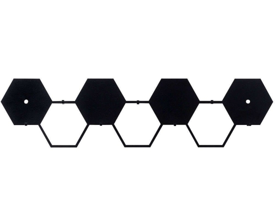 Κρεμάστρα Τοίχου 7 Θέσεων Hexagon 891TNL3107 60x16cm Black Wallity Μέταλλο