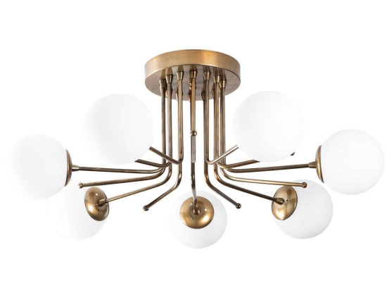 Φωτιστικό Οροφής - Πλαφονιέρα Daisy 521SHN3373 90x90x35cm 7xE27 40W Gold-White Opviq