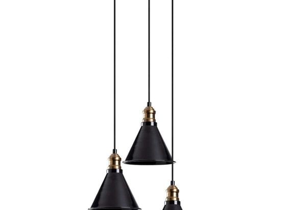 Φωτιστικό Οροφής Berceste 521SHN3381 Φ40x117cm 3xE27 40W Black-Gold Opviq