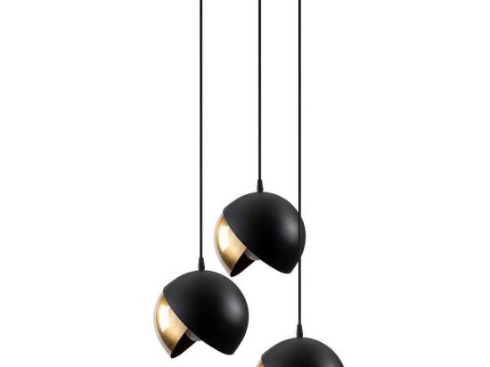 Φωτιστικό Οροφής Berceste 521SHN3384 Φ40x114cm 3xE27 40W Black-Gold Opviq