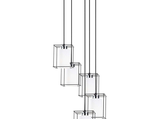 Φωτιστικό Οροφής Swank 521SHN3390 Φ40x113cm 5xE27 40W Black-White Opviq