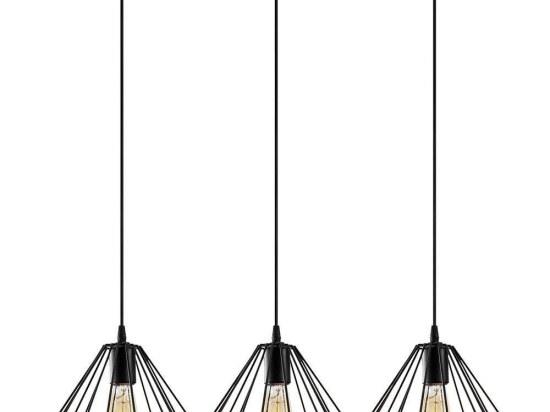 Φωτιστικό Οροφής - Ράγα Diamond 521SHN3393 73x117cm 3xE27 40W Black Opviq
