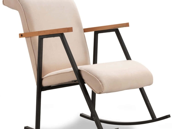 Πολυθρόνα Κουνιστή Yoka 859FTN1703 64x86x96cm Cream