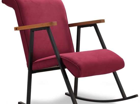 Πολυθρόνα Κουνιστή Yoka 859FTN1706 64x86x96cm Maroon Red
