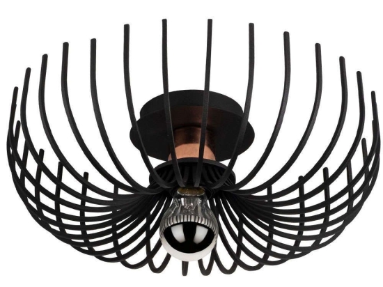 Φωτιστικό Οροφής - Πλαφονιέρα Aspendos 525NOR1296 36x12cm 1xE27 40W Black Opviq