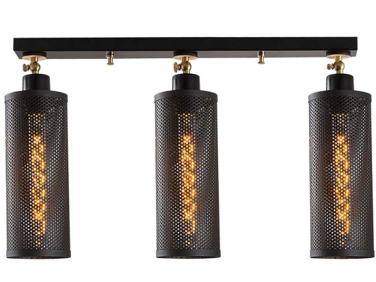 Φωτιστικό Οροφής - Πλαφονιέρα Amasra 525NOR1455 66x10x33cm 3xE27 40W Black-Gold Opviq