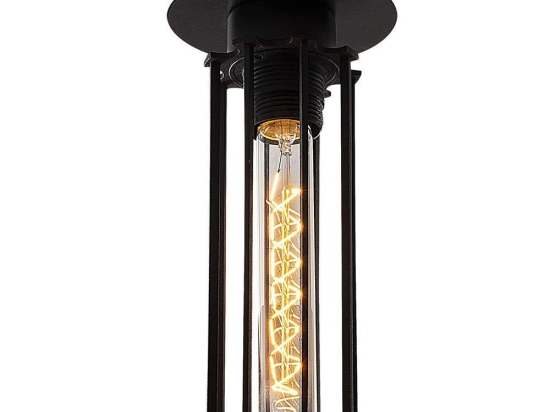 Φωτιστικό Οροφής - Πλαφονιέρα Likya 525NOR1471 Φ12x25cm 1xE27 40W Black Opviq