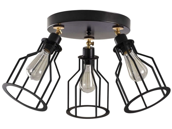 Φωτιστικό Οροφής - Πλαφονιέρα Alacati 525NOR1507 Φ55x32cm 3xE27 40W Black-Gold Opviq