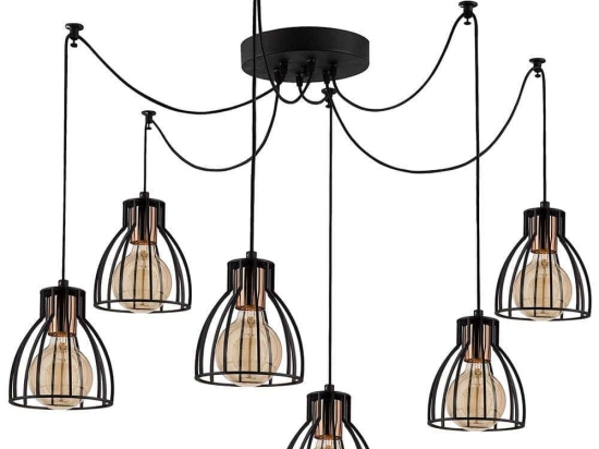 Φωτιστικό Οροφής Kemah 525NOR1570 Φ135x106cm 6xE27 40W Black-Bronze Opviq