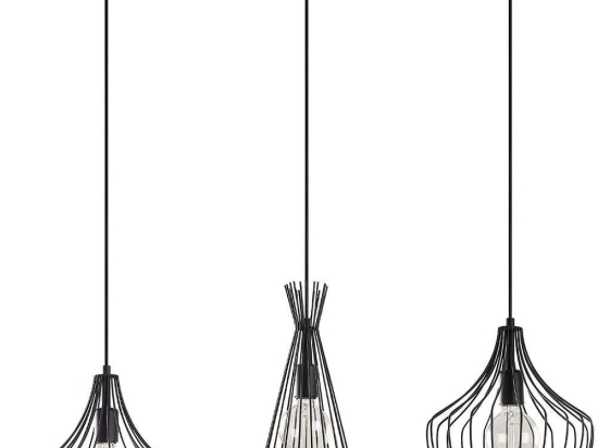 Φωτιστικό Οροφής - Ράγα Mezopotamya 525NOR1606 110x37x122cm 3xE27 40W Black Opviq